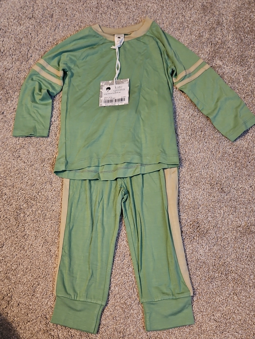 NWT Kate Quinn Green Sprig Football Set 18-24M